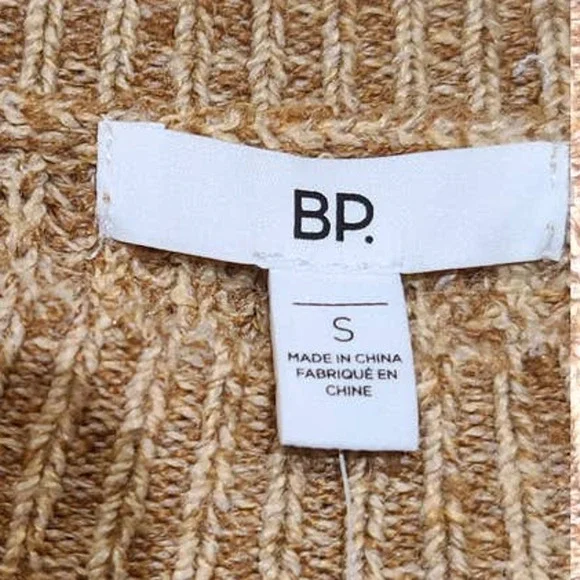 Nordstrom BP Tan Boulder Ribbed Crew Neck Pullover Sweater NWT XXS - Picture 4 of 5